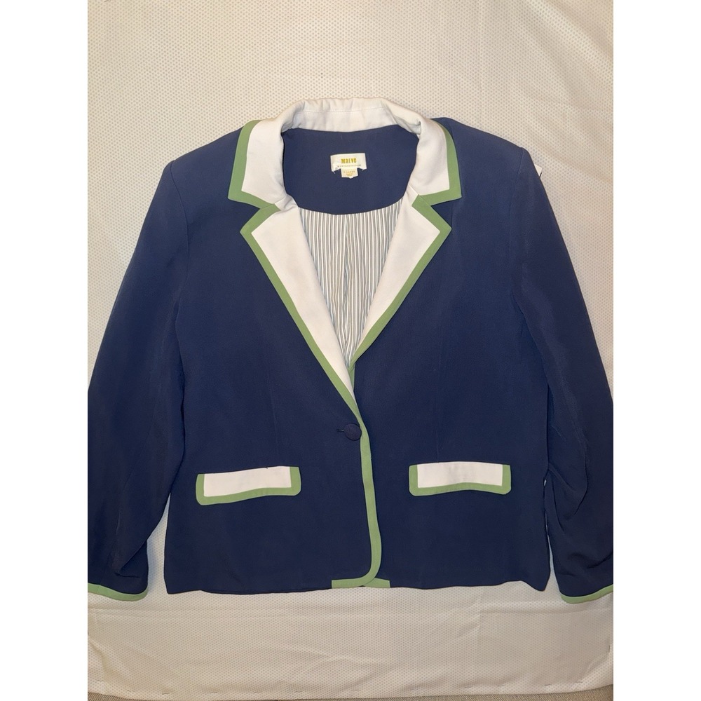 Anthropologie Maeve Colorblock Blazer Blue Green White Size XL‎ - Picture 4 of 11